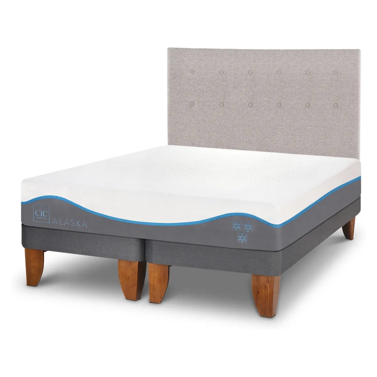 CIC - Cama Europea Alaska 2 Plazas Bd Respaldo Tigris   Cic