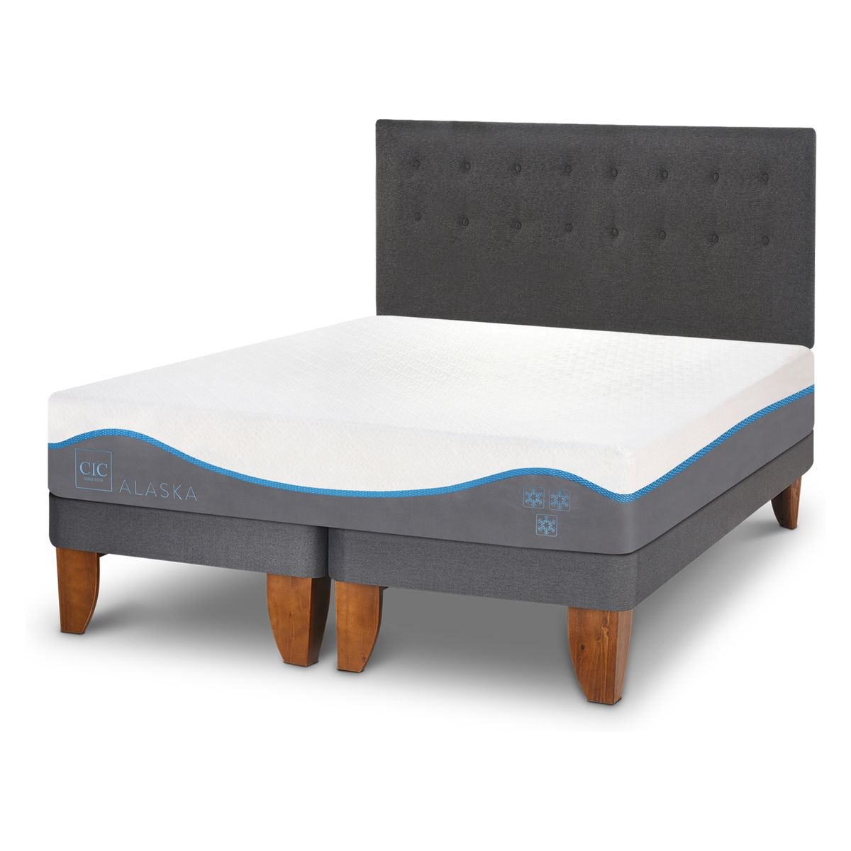 CIC - Cama Europea Alaska King + Respaldo Eufrates Cic