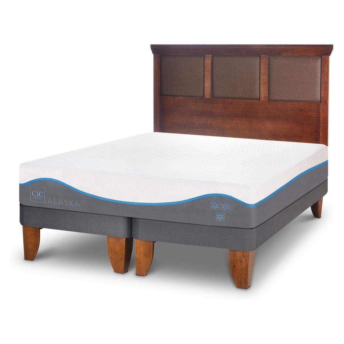 CIC - Cama Europea Alaska 2Pbd Respaldo  Torino Caramel Cic