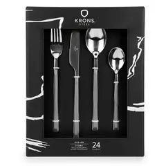 KRONS - Set Cubiertos Elegantes De 24 Piezas Estilo Moderno
