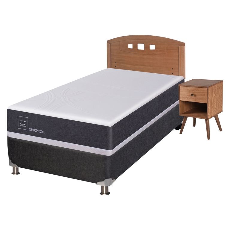 CIC Box Spring New Ortopedic B5 Black 1 Plaza Set Gales