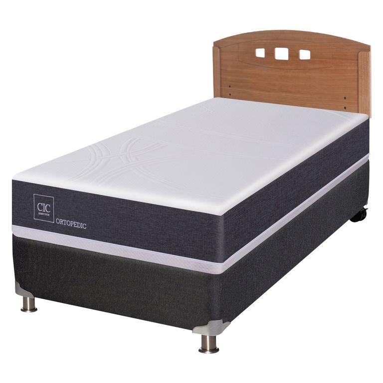 CIC Box Spring Ortopedic B5 Black 1 Plaza Respaldo Gales