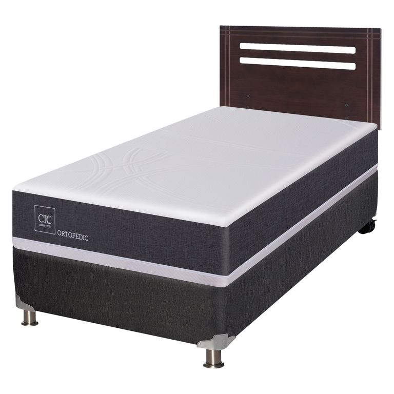 CIC Box Spring Ortopedic B5 Black 1 Plaza Respaldo Munichich