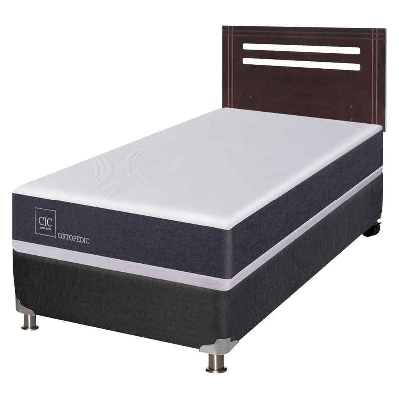CIC - Box Spring Ortopedic B5 Black 1 Plaza Respaldo Munich Cic