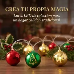 CRUSEC - Luces Guirnalda Esferas LED USB Decoración Navidad 10M