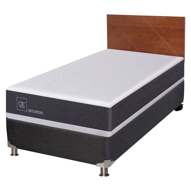 CIC Box Spring Ortopedicp B5 Black 1 Plaza Respaldo Villarrica