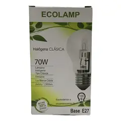 GENERICO - Pack 10 Ampolletas Halógenas E27 70W 2800K Dimeables Luz Cálida