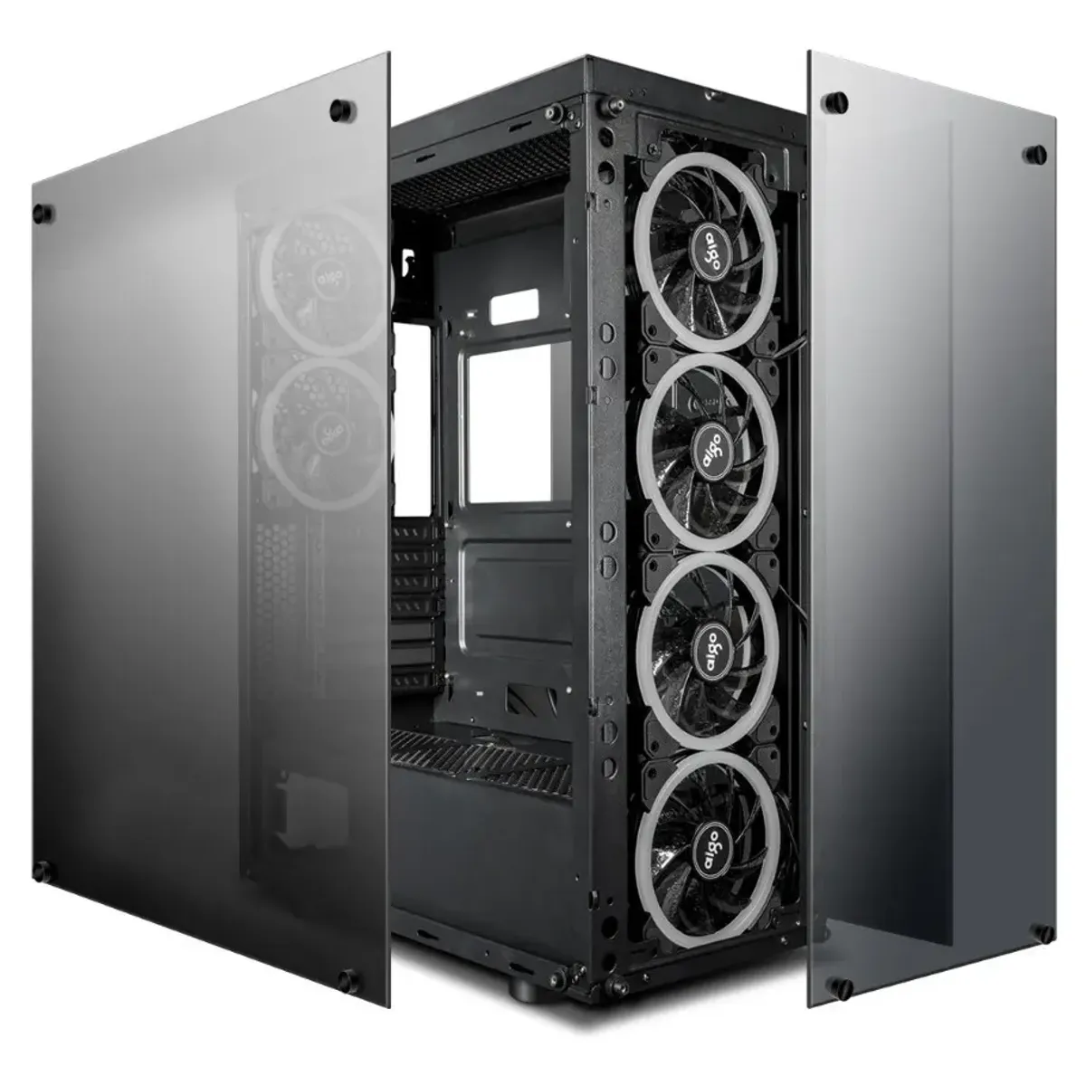 PHANTOM - Gabinete Gamer Darkflash Phantom 6 Ventiladores Rgb Incluido Color Negro