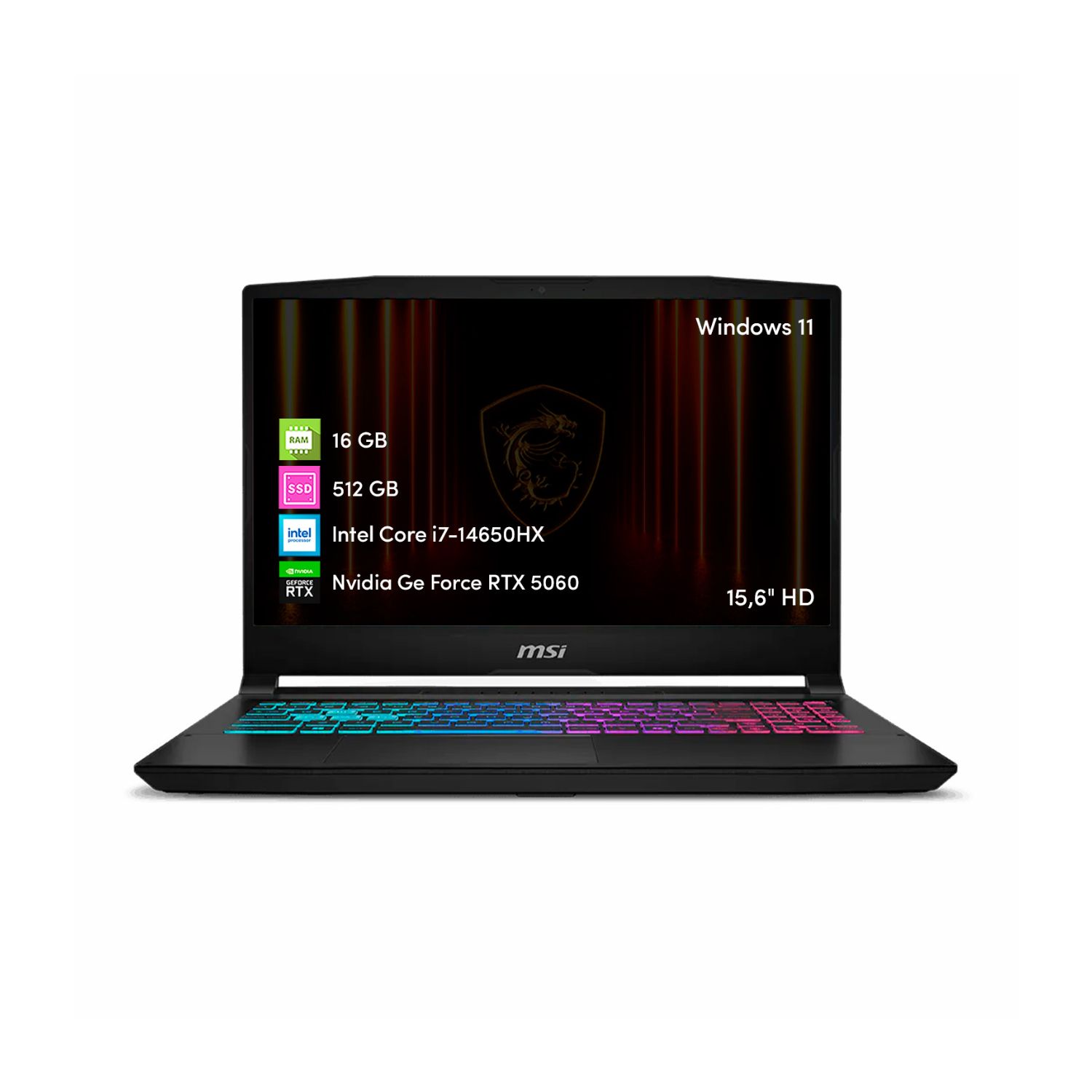 MSI Notebook Gamer MSI Katana Core i7 16GB 512GB SSD RTX5050 15.6