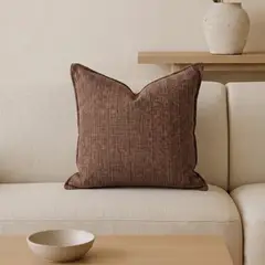 SANTU HOME & DECO - Cojín Decorativo Texturizado Jacquard Café Marrón para Sofá