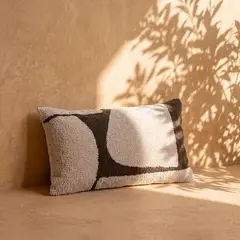 SANTU HOME & DECO - Cojín Lumbar Orgánico Texturizado Moka 30x50 cm Cojín Decorativo Sillón Cama Café