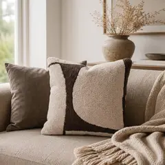 SANTU HOME & DECO - Cojín Cuadrado Moka 45x45 cm Texturizado Para Sofá Y Living