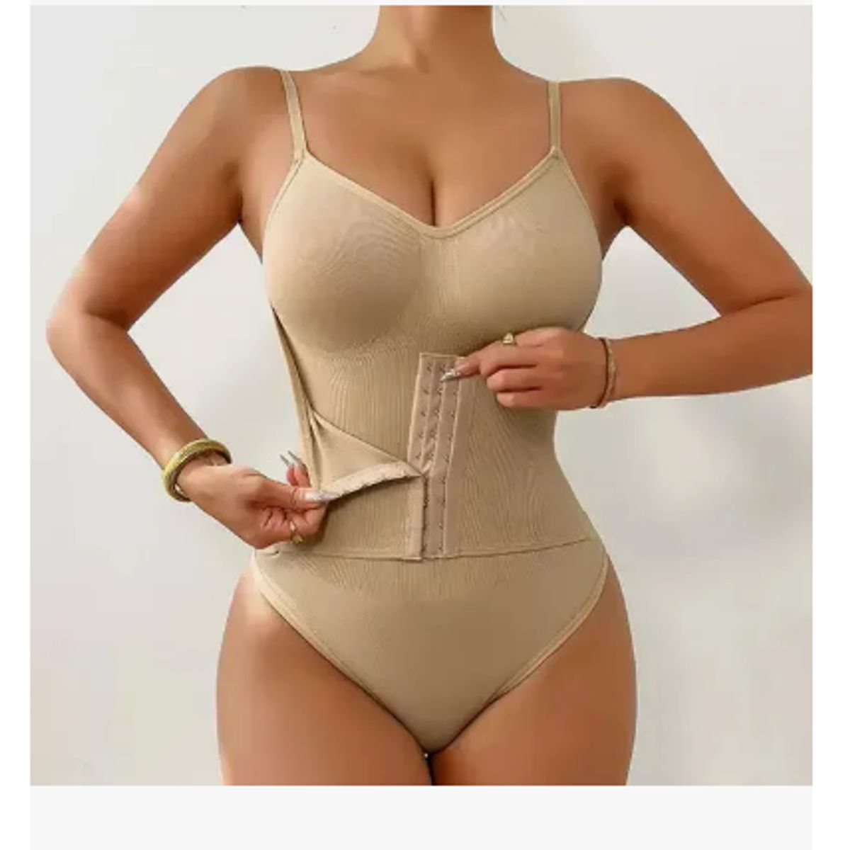 GENERICO - Faja Moldeadora Reductora Tipo Colombianas Beige  talla S