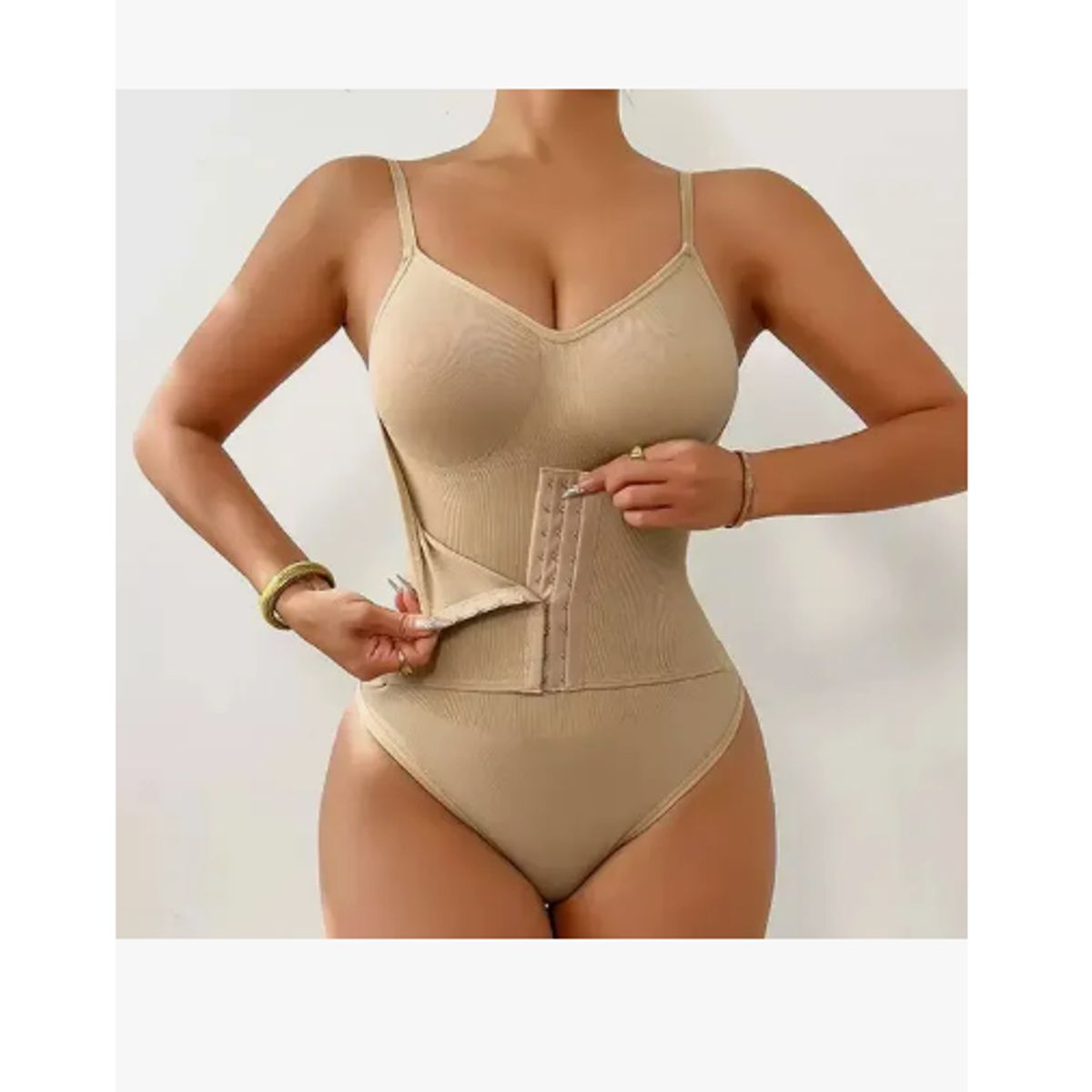 GENERICO - Faja Moldeadora Reductora Tipo Colombianas Beige  talla S