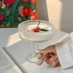 GENERICO - Set 2 Copas de Vidrio para Postres con Diseño Muy Elegante