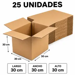 GENERAL - Cajas De Carton 30x30x30 Mudanza Pack 25 Unidades
