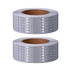 GENERICO - Pack 2 Rollos Advertencia Cintas Reflectante Seguridad 5cmx25m