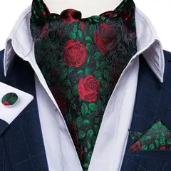 SN SONEC - Corbata Gruesa Tipo Ascot Pañuelo Seda Formal Hombre En Caja
