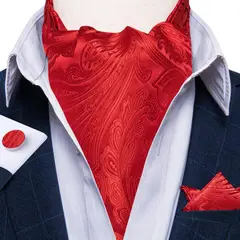 SN SONEC - Corbata Gruesa Tipo Ascot Pañuelo Seda Formal Hombre En Caja