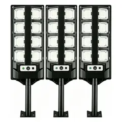 GENACOL - Pack 3 Foco Solar Led 800w Sensor Movimiento Con Control