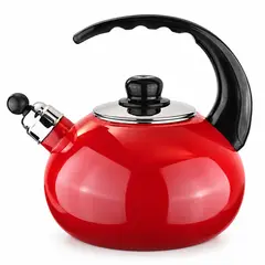 MAGEFESA - Tetera Silbadora Coral 2,2 Litros Acero Vitrificado Roja
