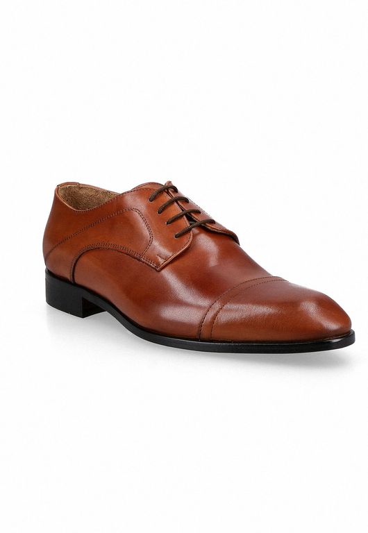 Zapatos Formal Italianos Voltago Plain Toe Oxford Cognac