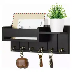 GENERICO - Organizador de Pared con Estante y Ganchos para Llaves
