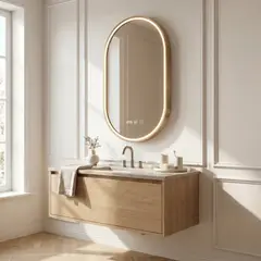 HOMER DESIGN - Espejo inteligente Marco Melalico Con Luz Led Touch Para Baño 50x70cm