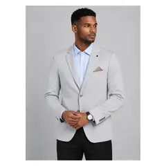 VAN HEUSEN - Blazer Poli Viscosa Spandex Tailored Fit Gris