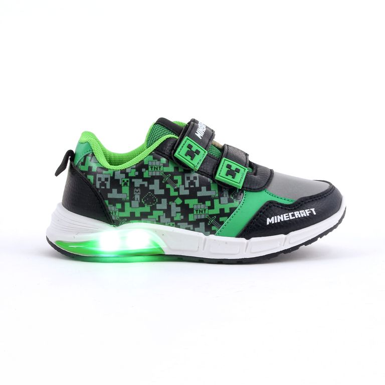 Zapatilla Luces Niño Full Print Negro
