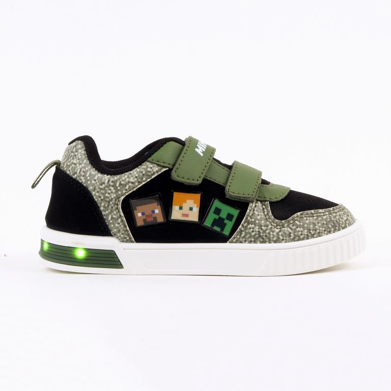 Zapatilla Luces Niño Personajes Negro