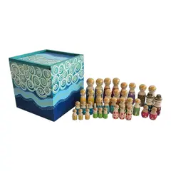 CREA TALLER - Famores + caja personas de madera 36 unidades