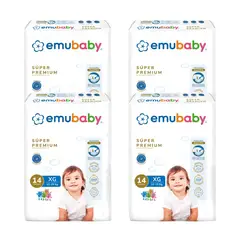 EMUBABY - Súper Premium Pañal / Manga 4 paquetes