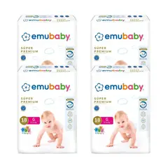 EMUBABY - Súper Premium Pañal / Manga 4 paquetes