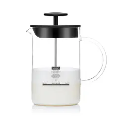 BODUM - Espumador de Leche Manual asa de cristal 250 ml negro