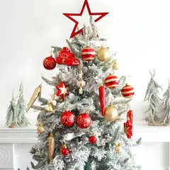 GENERICO - 100 Piezas Decoración Esferas Doradas Rojas Navideñas Mixtas