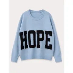ACCESORIA - Sweater Mujer Oversize Tejido Cuello Redondo Diseño Hope