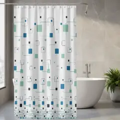 GENERICO - Cortina De Baño Con Diseño De Cuadros