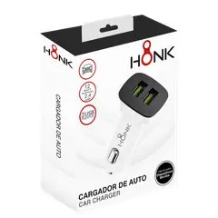 HONK - Cargador de Auto 12W 2.4A Dual USB Blanco