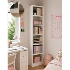 KASITA - Estante Librero Organizador Madera 6 Repisas 180x40x30cm