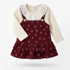 CHINA - Vestido Manga Larga De Cotele Con Estampado Para Niñas Primavera Verano
