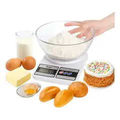 RAF - Balanza Báscula Digital 10kg Función Tara Apagado Automático Blanco 10 Kg