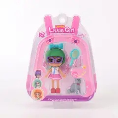 GENERICO - Muñeca miniatura con mascota coleccionable Lovely Little Girl Verde