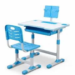 GENERICO - Mesa Escritorio Y Silla Estudio Ajustable Niños Azul