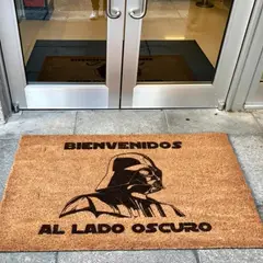 MORLAN - Tapete Limpia Pies Personalizado Fibra De Coco Diseño Lado Oscuro