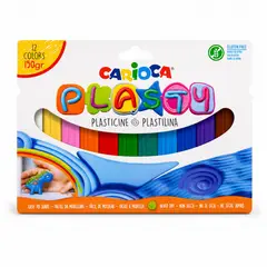 CARIOCA - Masa Plasticina Para Modelar Plasty 12 Colores 150g - SC