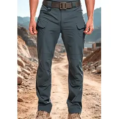 BLUE MOUNTAIN - Pantalon Cargo Tactico Para Hombre , Multiples Bolsillos Trekking Senderismo