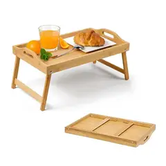 GENERICO - Bandeja Mesa Plegable De Bambu Para Cama Desayuno Notebook