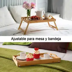GENERICO - Bandeja de Bambú Plegable para Cama Notebook 50x30cm
