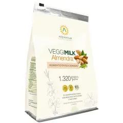AQUA SOLAR - Bebida Leche Vegetal de Almendra en Polvo VeggiMilk 1,32 kg Vegana Sin Azúcar Añadida